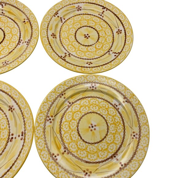 Temptations Old World Yellow Salad plates set of four 8" plate sandwich Dinnerwa - Picture 4 of 6